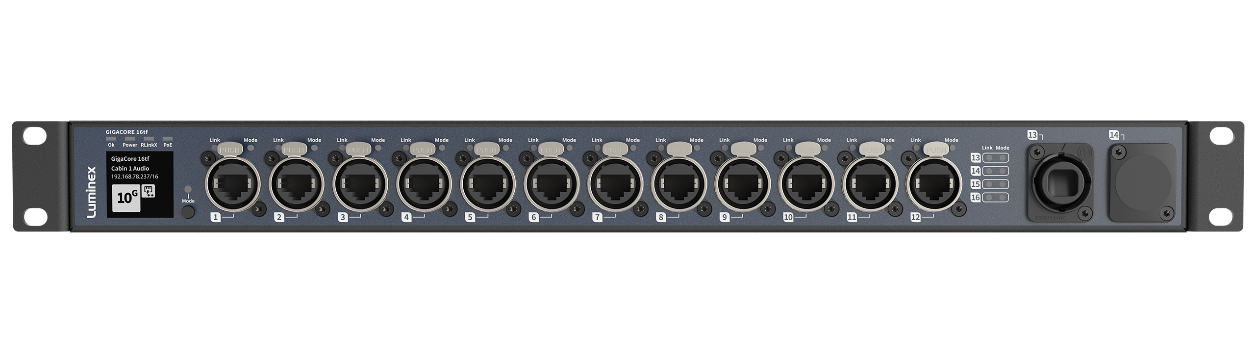 【新品】Luminex GigaCore 16tf ，適用于專業(yè)巡演應用的10Gb以太網(wǎng)交換機